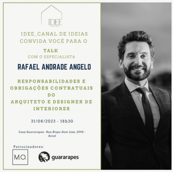 Talk: Responsabilidades e Obrigações Contratuais do Arquiteto e Designer de Interiores